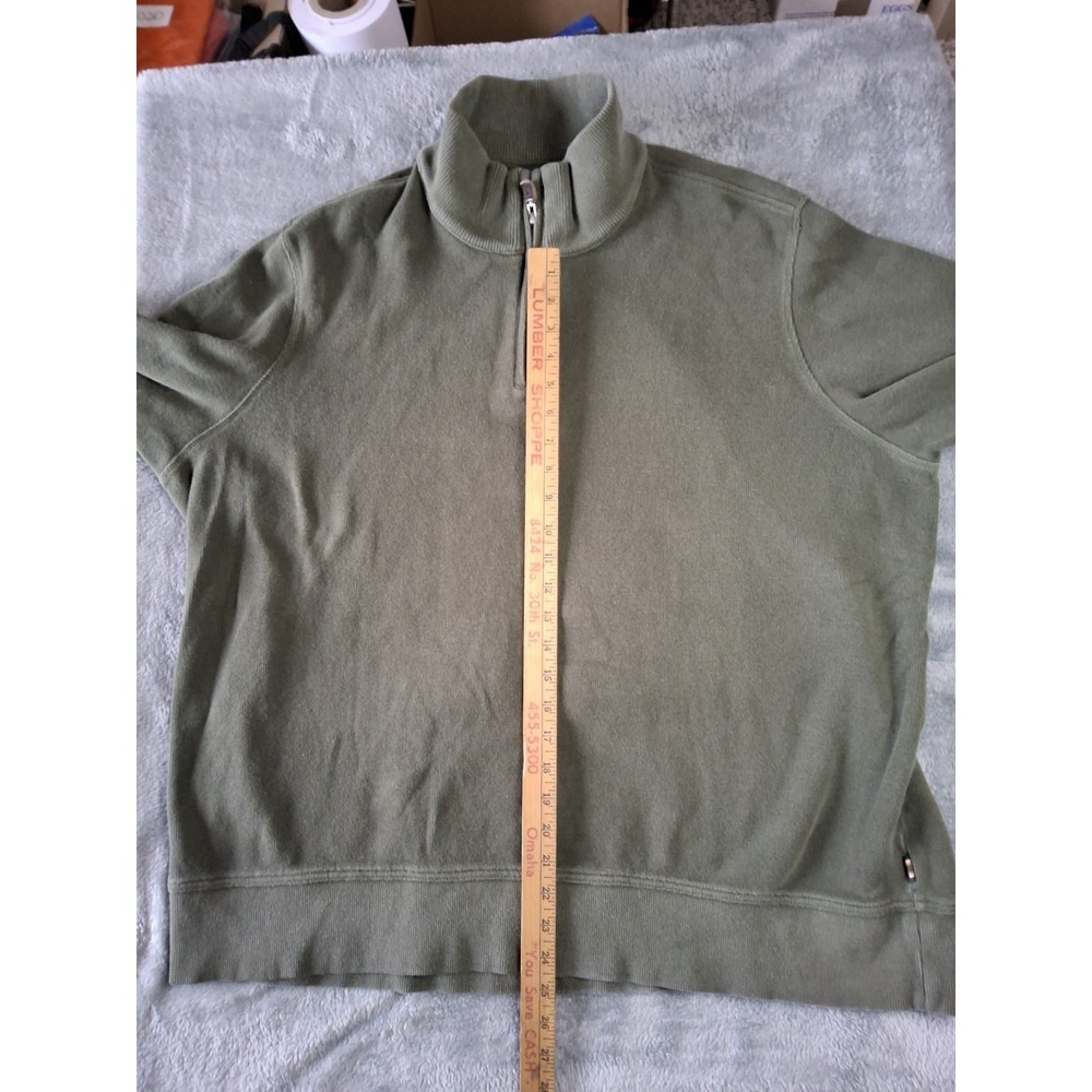 Mens Eddie Bauer Size XXL Green 1/4 Zip Long Sleeve Sweater Outdoors Preppy - Picture 7 of 11